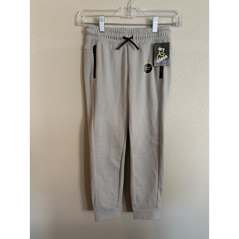 Art Class Boys Gray Textured Jogger Pants Reinforced Knee Size S 6/7 NWT